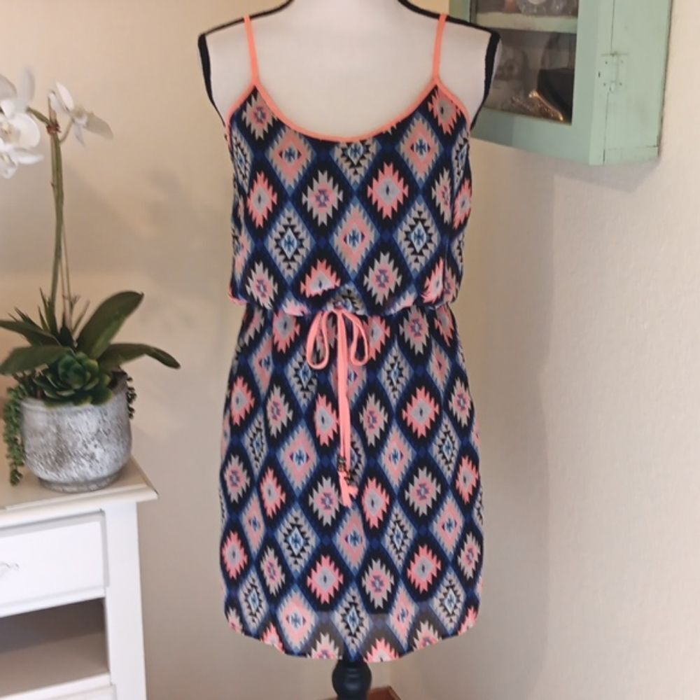 City Triangles Multicolor Geometric Mini Dress